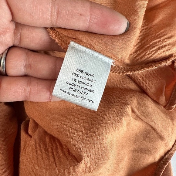 Elizabeth and James All Day Wear Bell Sleeves Over The Shoulder Top Orange Sz S - Picture 11 of 11